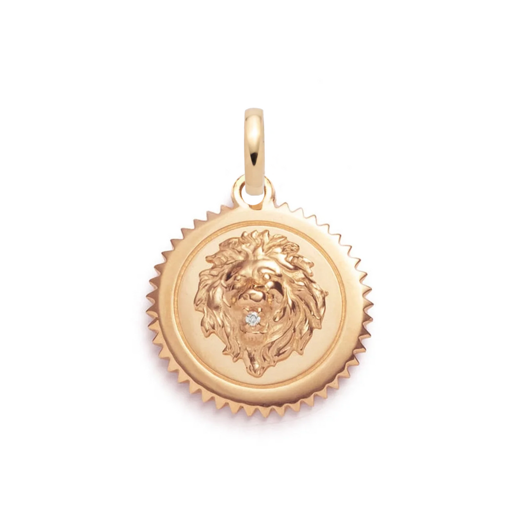 18K Yellow Gold Strength Medium Medallion : in Gold with Diamond and an Annex Link – FoundRae view 4