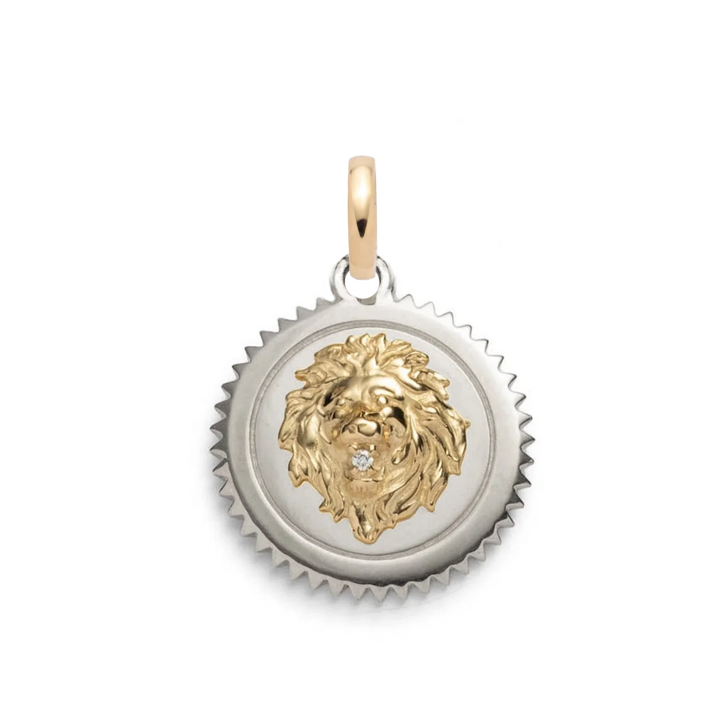 18K Yellow Gold Strength Medium Medallion : in Gold with Diamond and an Annex Link – FoundRae view 6