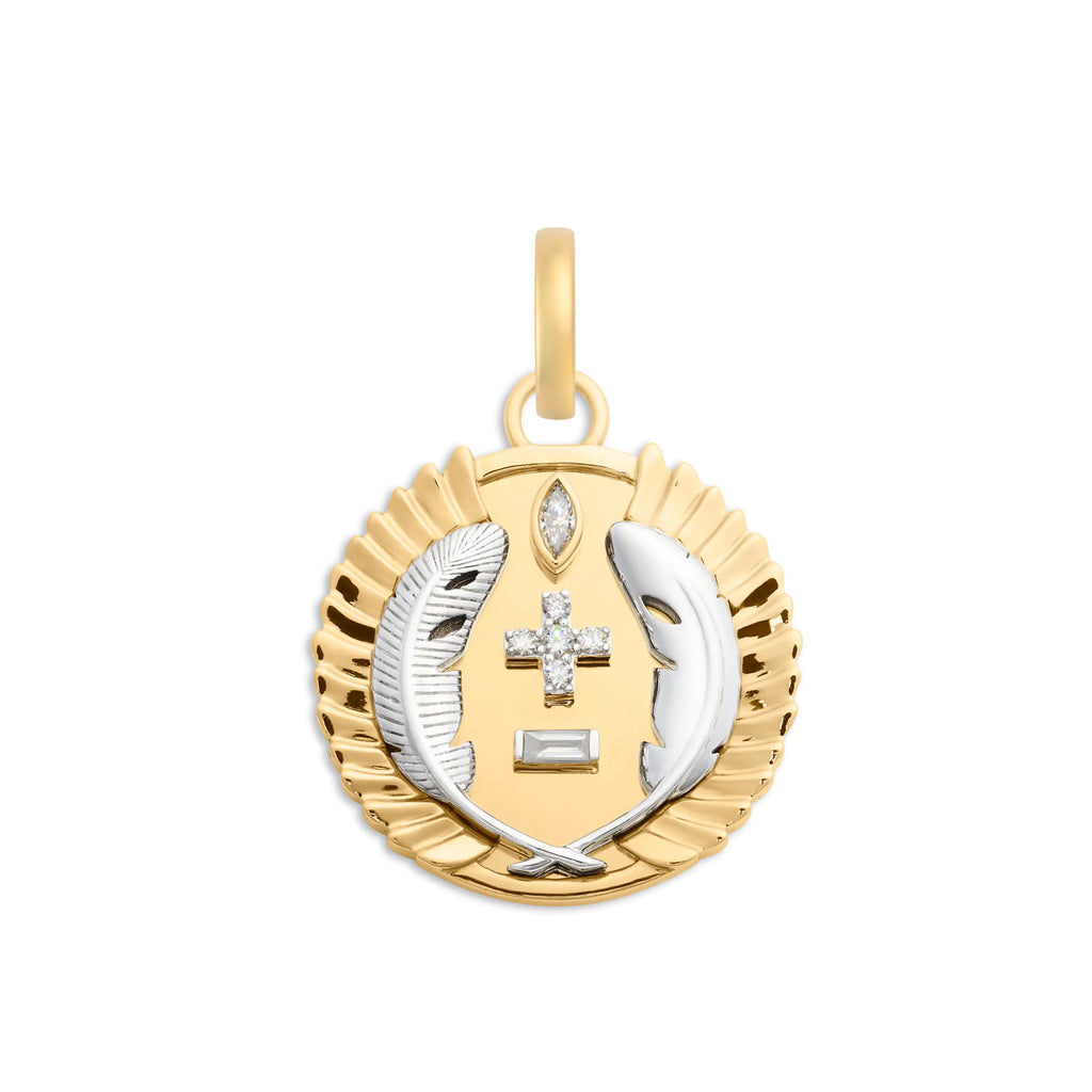 18K Yellow Gold Vivacity | Ever Growing Love Medium Medallion | Diamonds, 18K Mixed Gold – FoundRae view 3