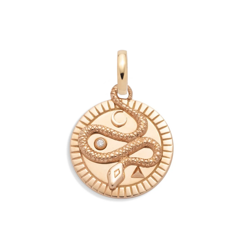 18K Yellow Gold Wholeness Medium Medallion : in Gold with Diamond and an Annex Link – FoundRae view 4