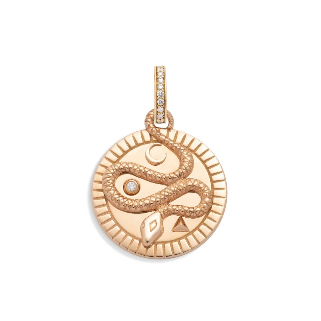 18K Yellow Gold Wholeness Medium Medallion : in Gold with Diamond and an Annex Link – FoundRae view 5