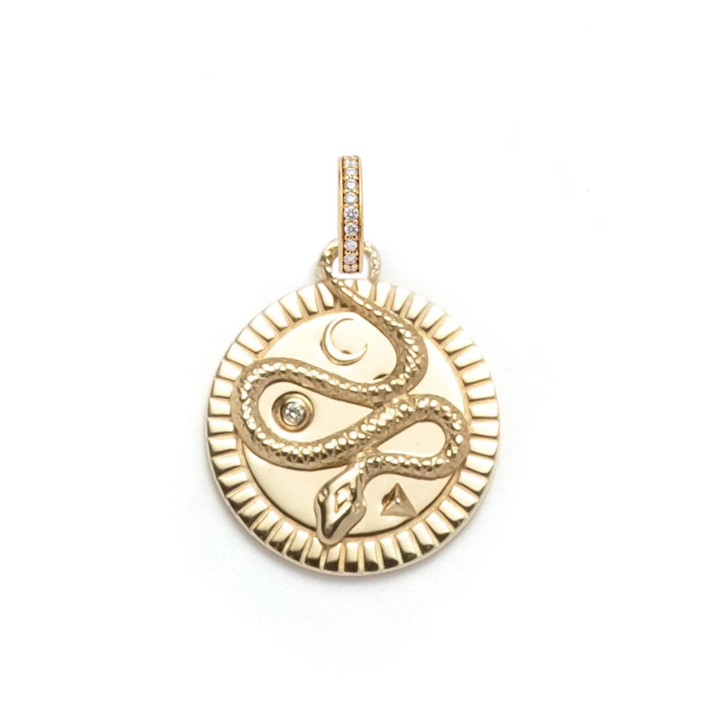Wholeness Medium Medallion : in Gold with Diamond and an Annex Link view 1