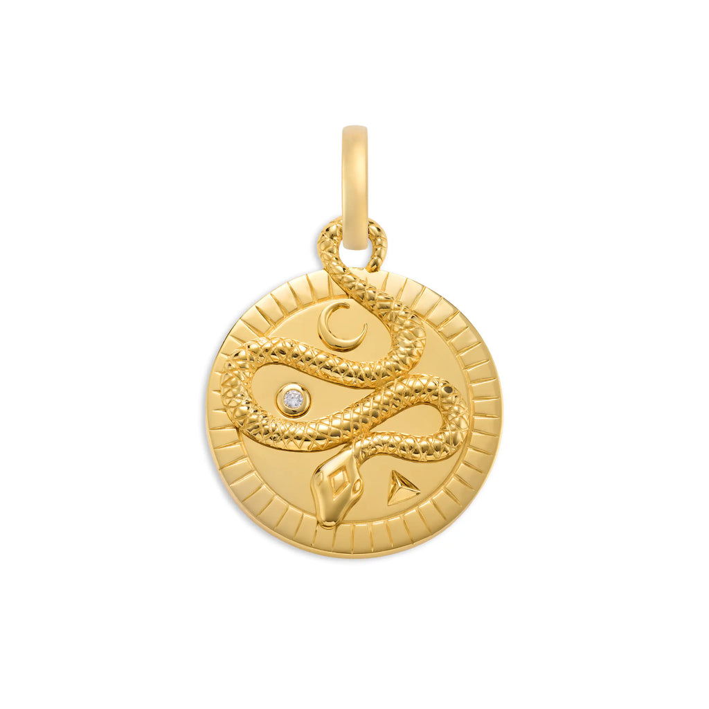 Wholeness | Snake Medium Medallion | Diamond, 18K Yellow Gold view 2