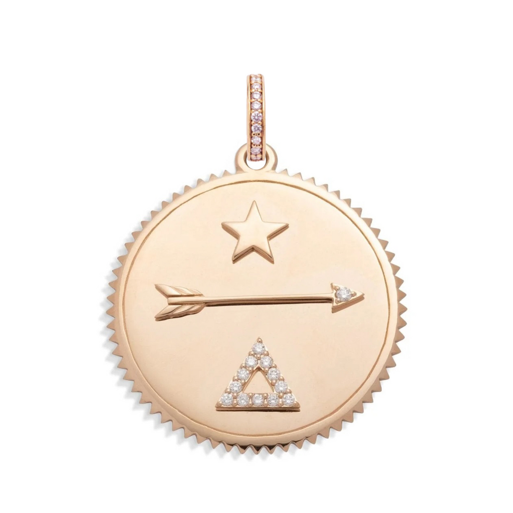 18K Yellow Gold Dream Large Medallion : in Gold with Diamonds and an Annex Link – FoundRae view 6