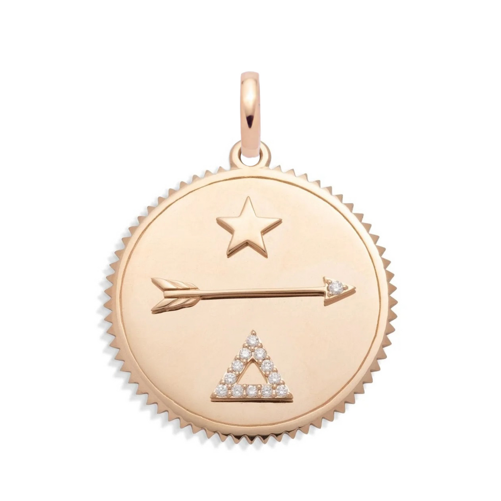 18K Yellow Gold Dream Large Medallion : in Gold with Diamonds and an Annex Link – FoundRae view 5