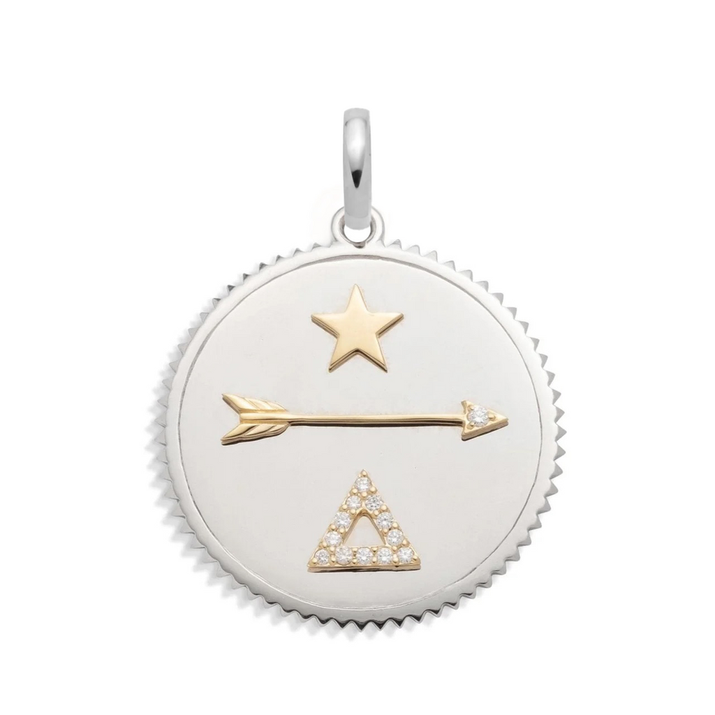 18K Yellow Gold Dream Large Medallion : in Gold with Diamonds and an Annex Link – FoundRae view 3