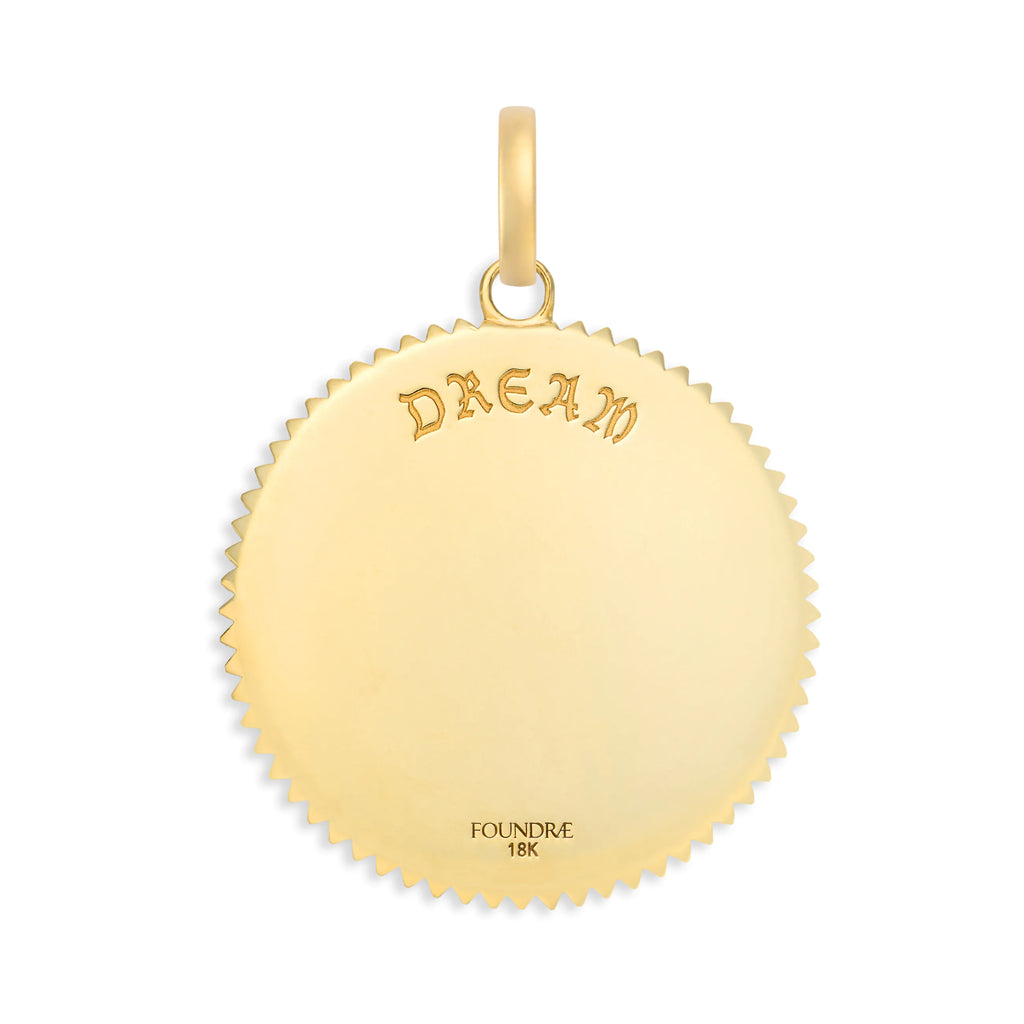 18K Yellow Gold Dream | Large Medallion | Diamonds, 18K Yellow Gold – FoundRae view 3
