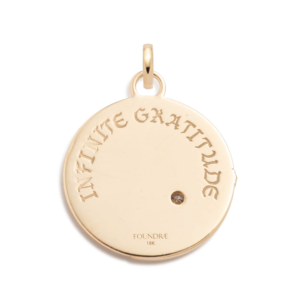 18K Yellow Gold Infinite Gratitude Braided Wheat Large Medallion : in Yellow Gold with an Annex Link – FoundRae view 4