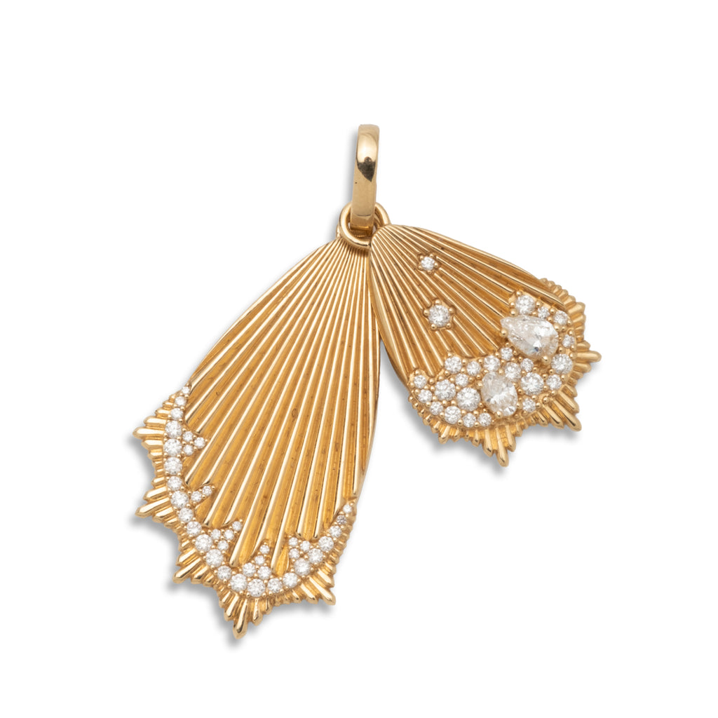 18K Yellow Gold Encrusted Butterfly Wings with Annex Link – FoundRae view 3