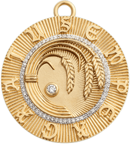 Internal Compass | Large Medallion | Diamonds, Yellow Gold view 2