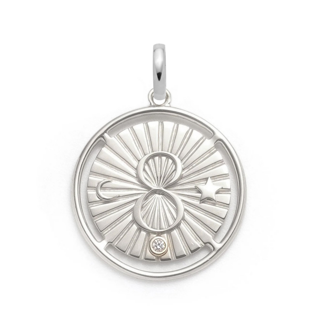 18K Yellow Gold Karma Large Medallion : in Gold with Diamond and an Annex Link – FoundRae view 5