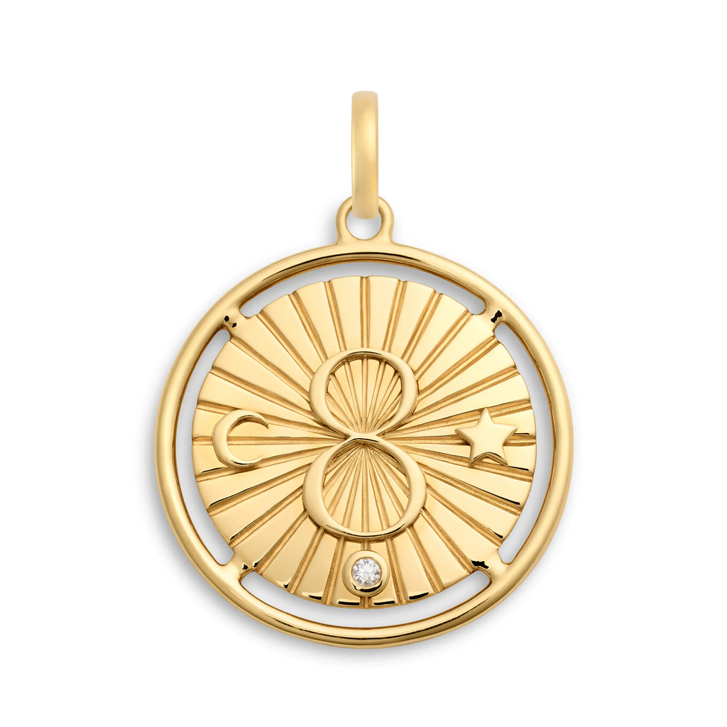 18K Yellow Gold Infinite Gratitude | Karma Large Medallion | Diamonds, 18K Yellow Gold – FoundRae view 1