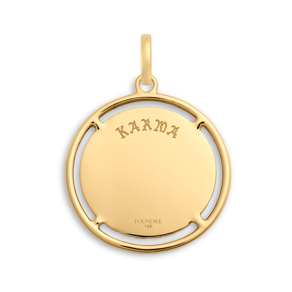 18K Yellow Gold Infinite Gratitude | Karma Large Medallion | Diamonds, 18K Yellow Gold – FoundRae view 5