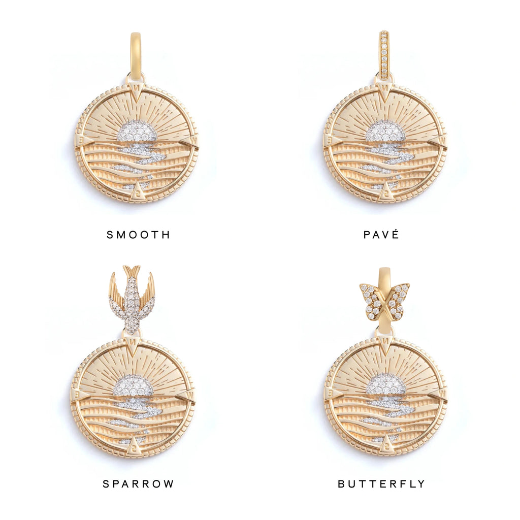 18K Yellow Gold Internal Compass | New Beginnings Large Medallion | Diamonds, Yellow Gold – FoundRae view 3
