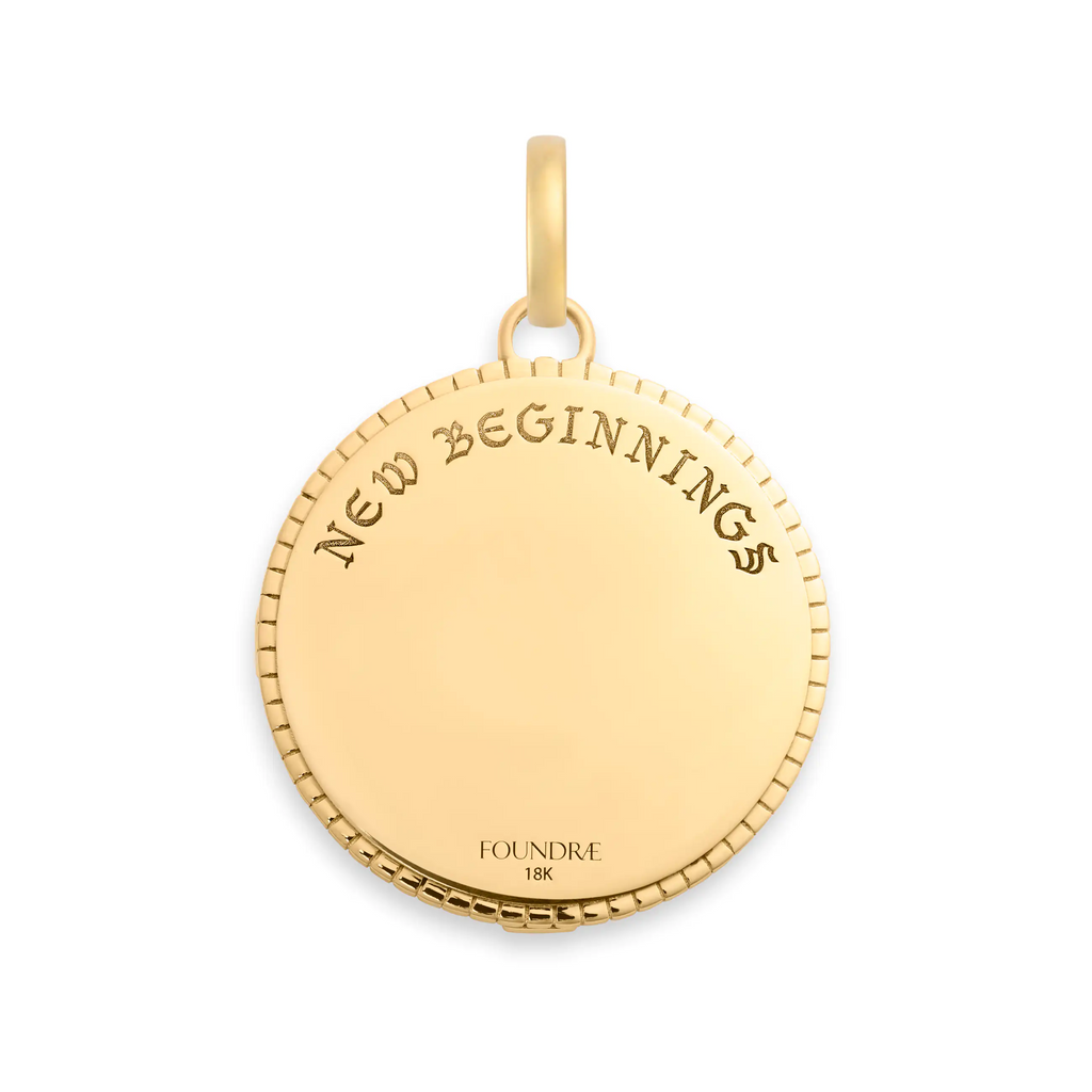 18K Yellow Gold Internal Compass | New Beginnings Large Medallion | Diamonds, 18K Yellow Gold – FoundRae view 8