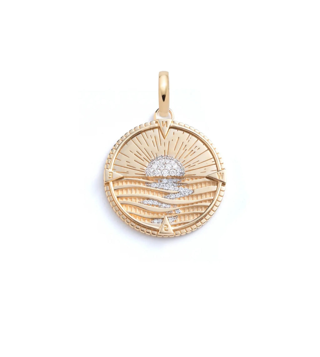 18K Yellow Gold New Beginnings - Internal Compass : Large Medallion with Oval Pushgate – FoundRae