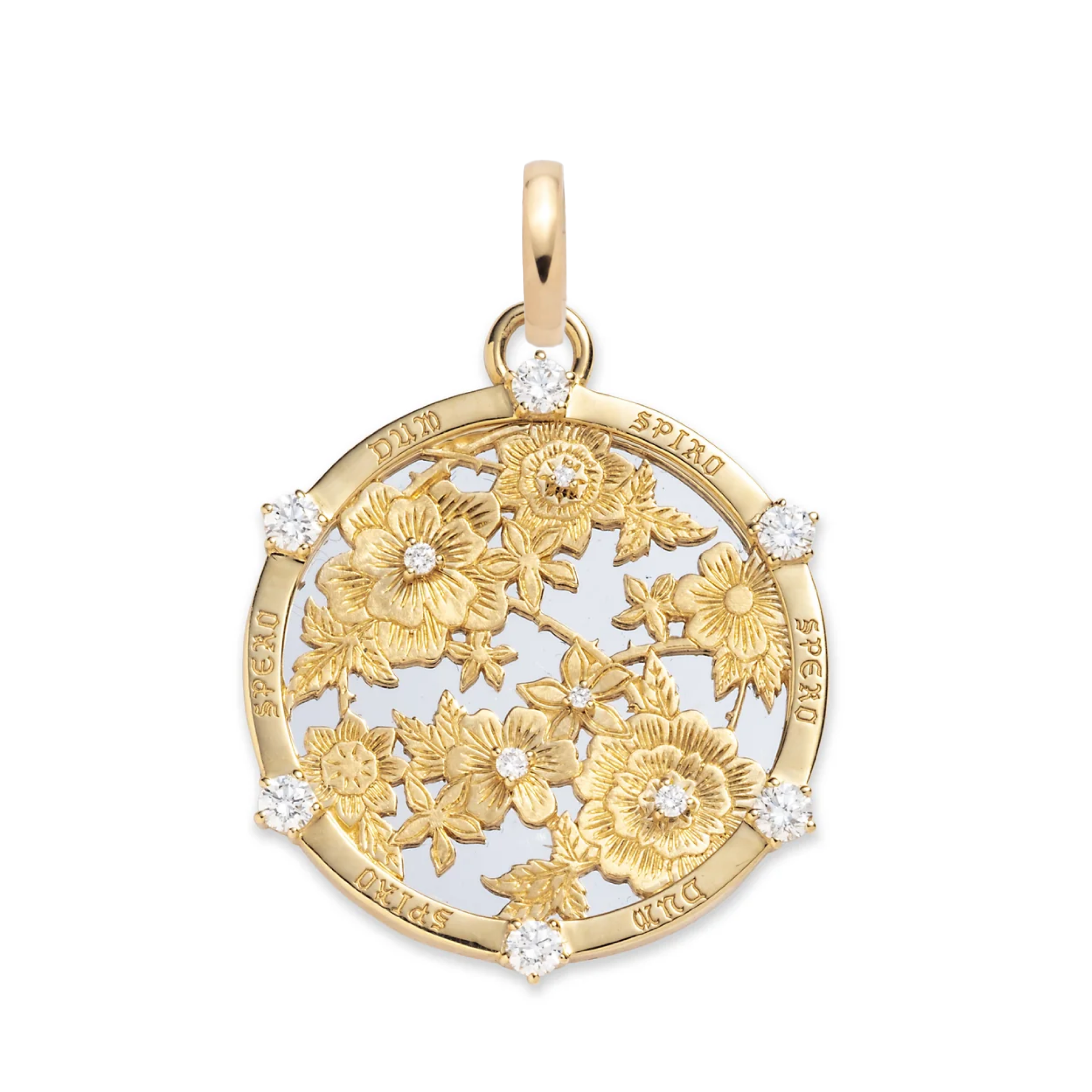 resilience | floral screen large medallion | diamonds, white gold, yellow gold