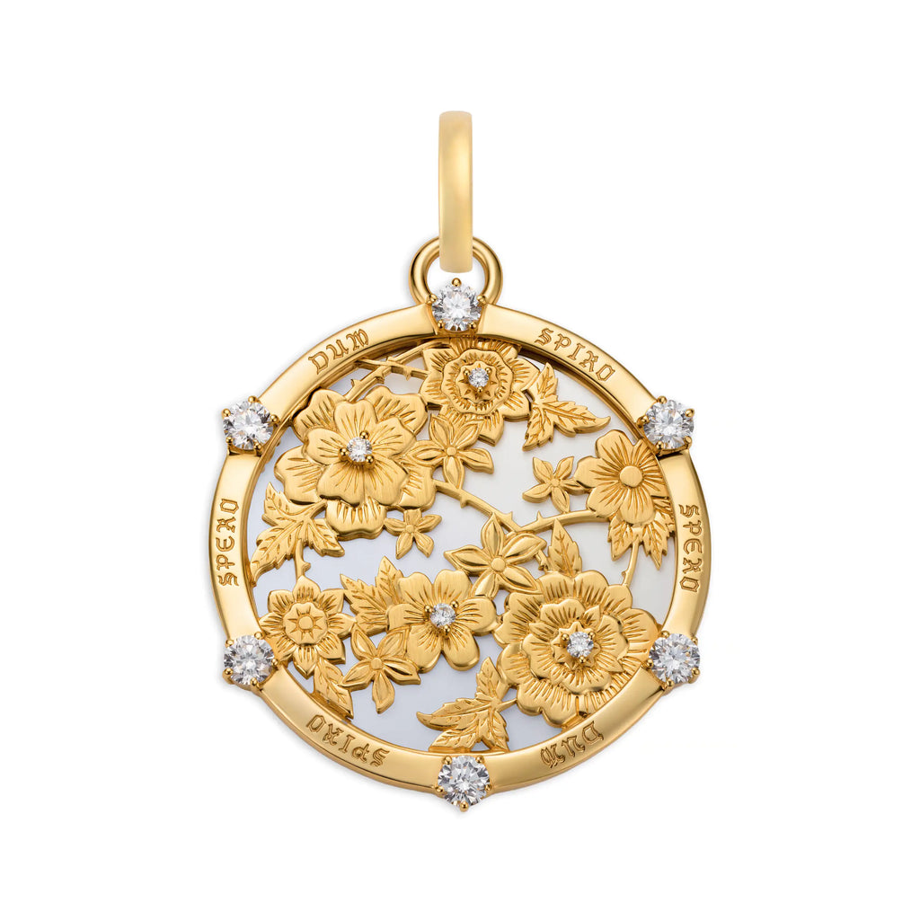 Resilience | Floral Screen Large Medallion | Diamonds, 18K White Gold, 18K Yellow Gold view 1