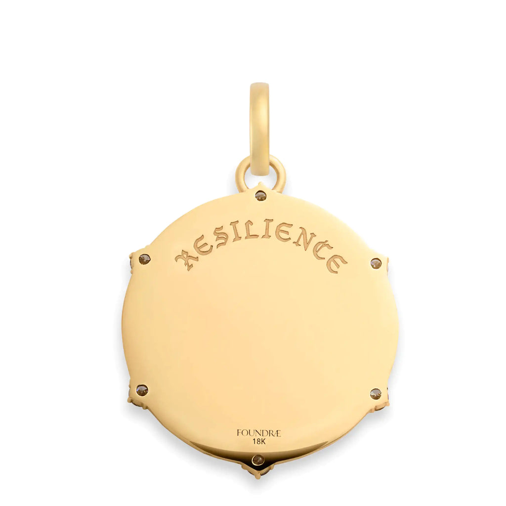 18K Mixed Gold Resilience | Floral Screen Large Medallion | Diamonds, 18K White Gold, 18K Yellow Gold – FoundRae view 6