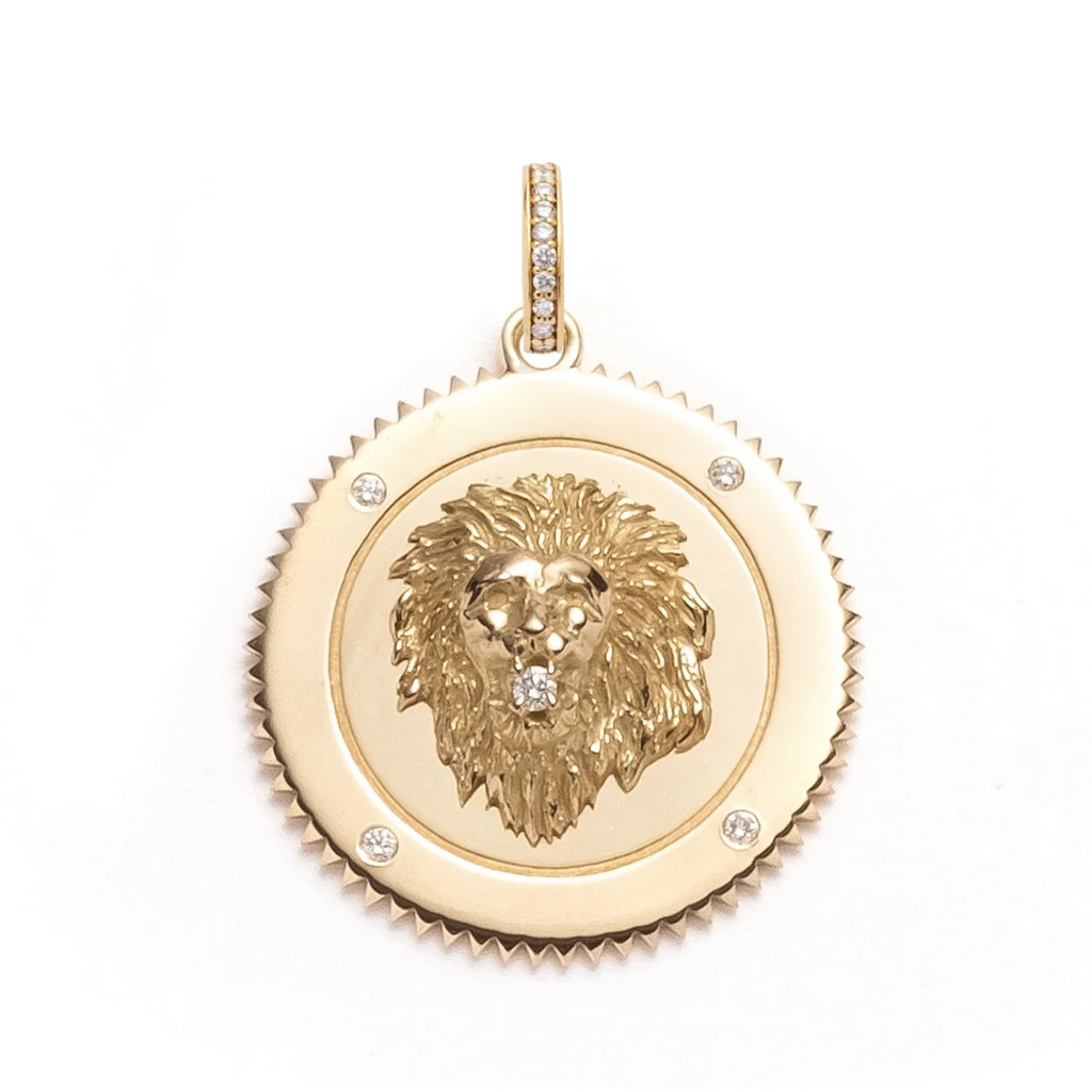 Strength Large Medallion : in Gold with Diamonds and an Annex Link view 1