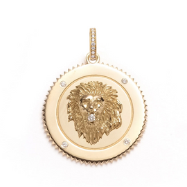 Strength Large Medallion : in Gold with Diamonds and an Annex Link