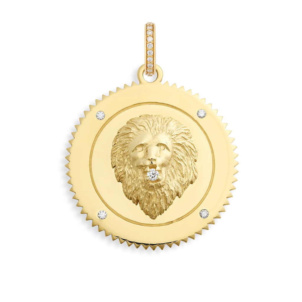 Strength | Large Medallion | Diamonds, 18K Yellow Gold view 1