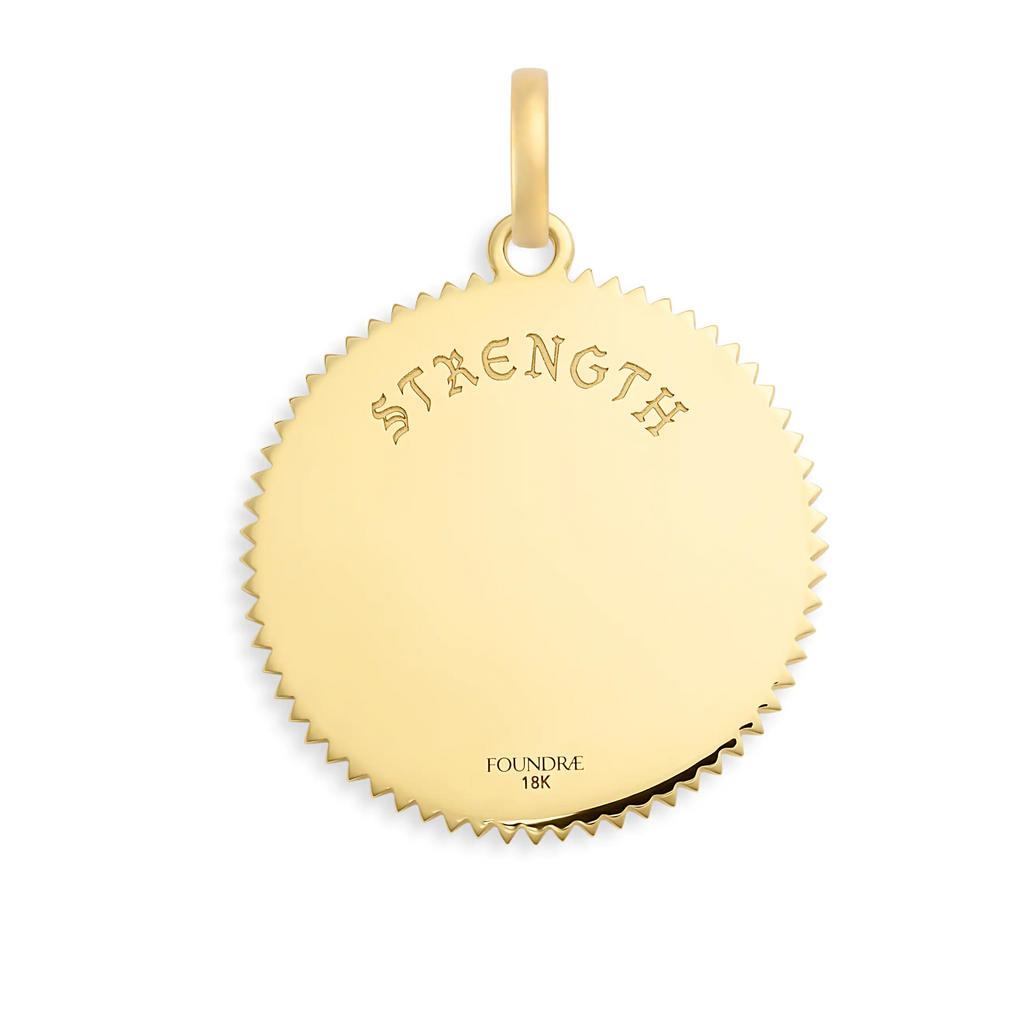 18K Yellow Gold Strength | Large Medallion | Diamonds, 18K Yellow Gold – FoundRae view 4