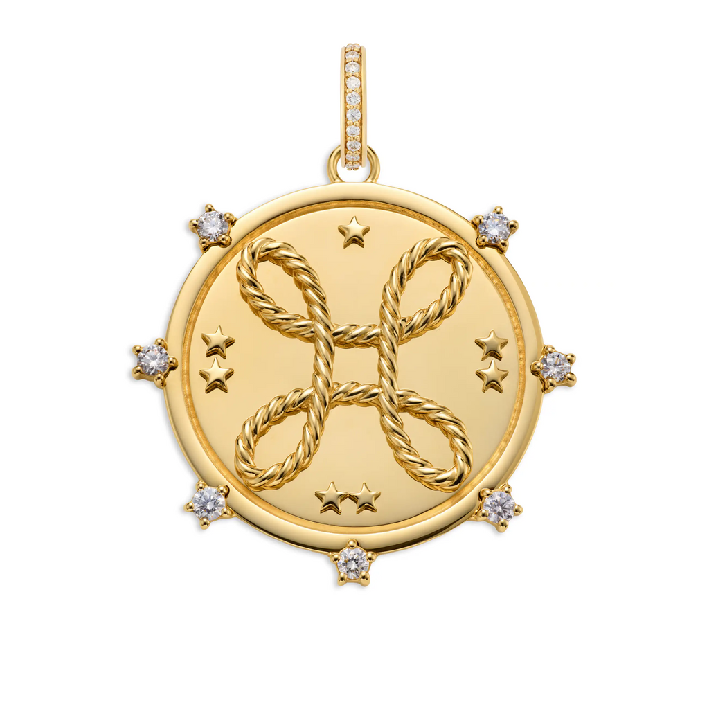 18K Yellow Gold True Love | 'Love Knot' Large Medallion | Diamonds, 18K Yellow Gold – FoundRae view 3