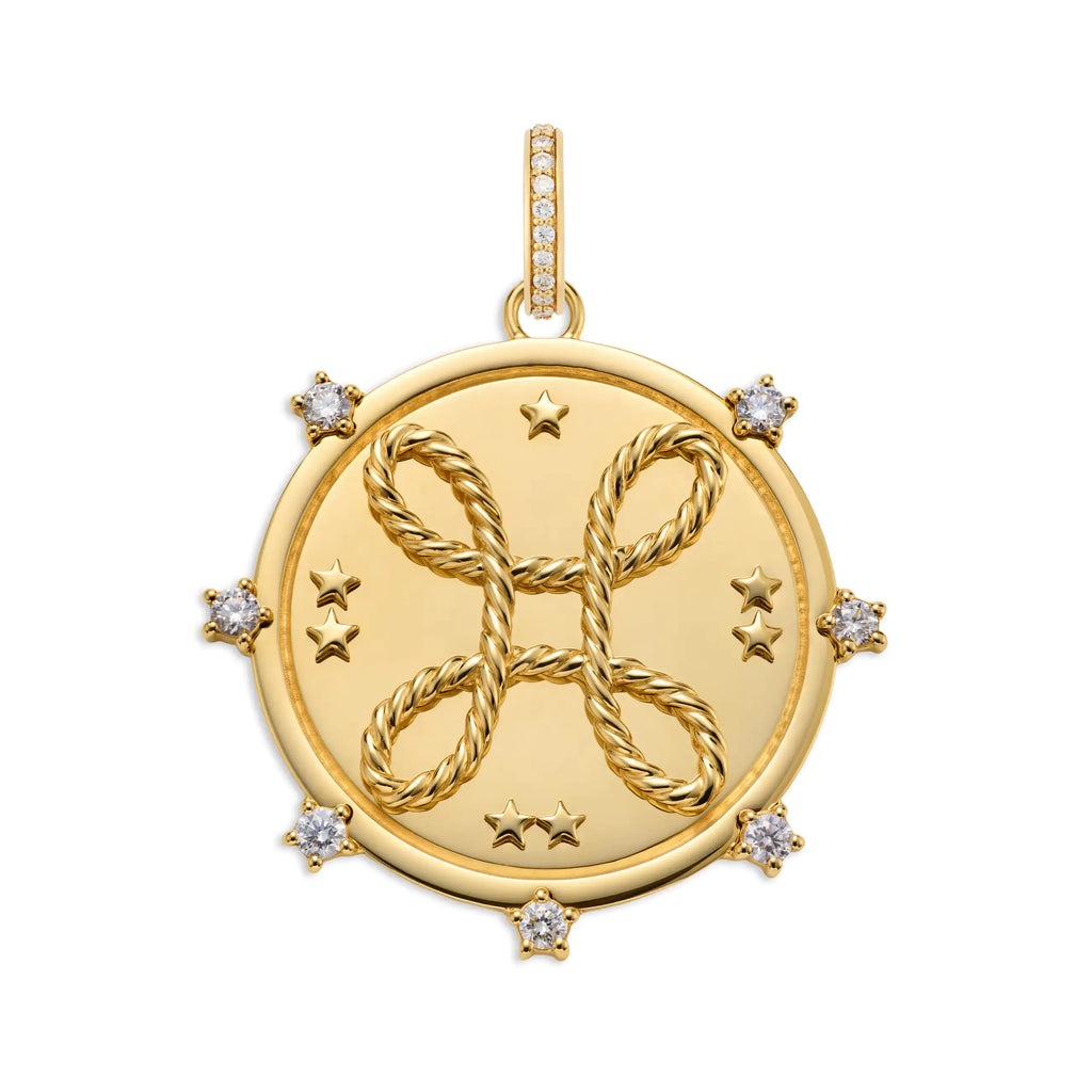 18K Yellow Gold True Love | 'Love Knot' Large Medallion | Diamonds, 18K Yellow Gold – FoundRae view 3