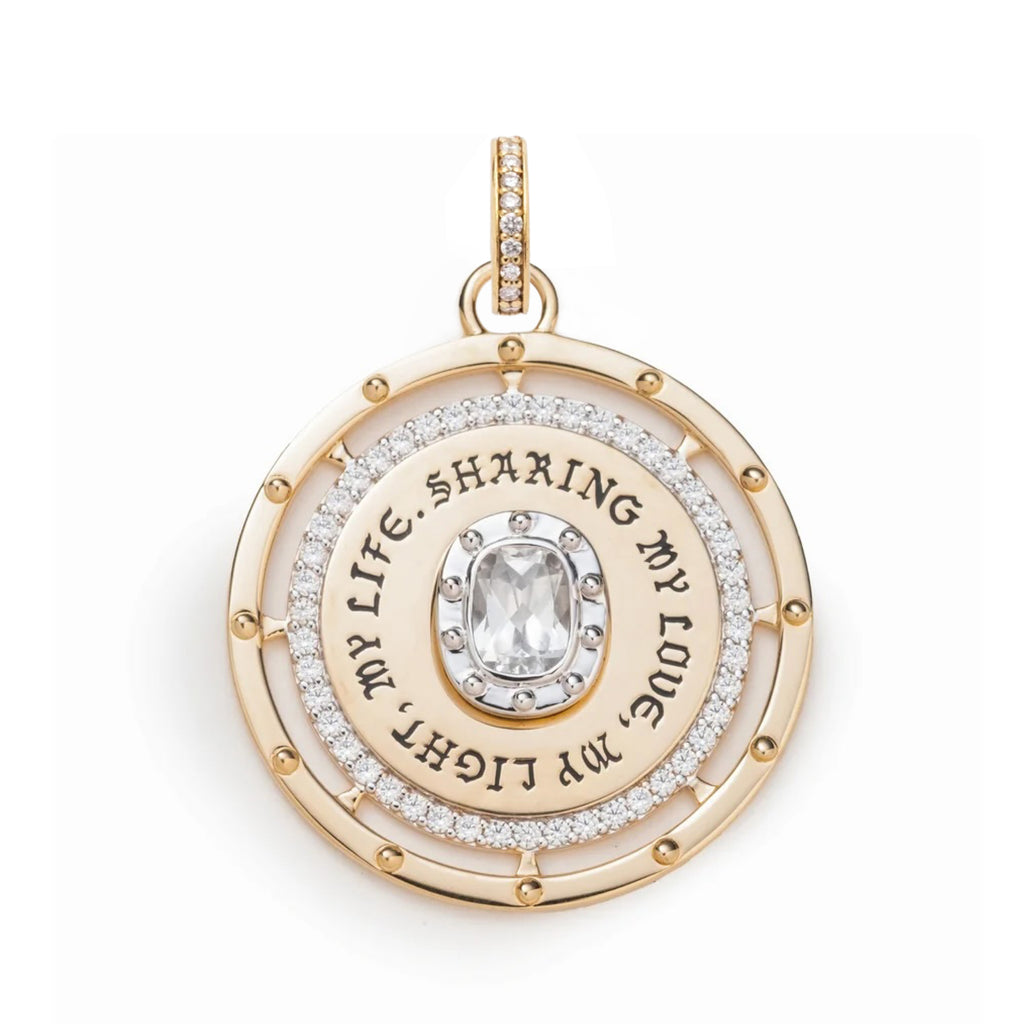 18K Yellow Gold True Love | Lovestruck Commitment Large Medallion | Diamonds, Yellow Gold – FoundRae view 3