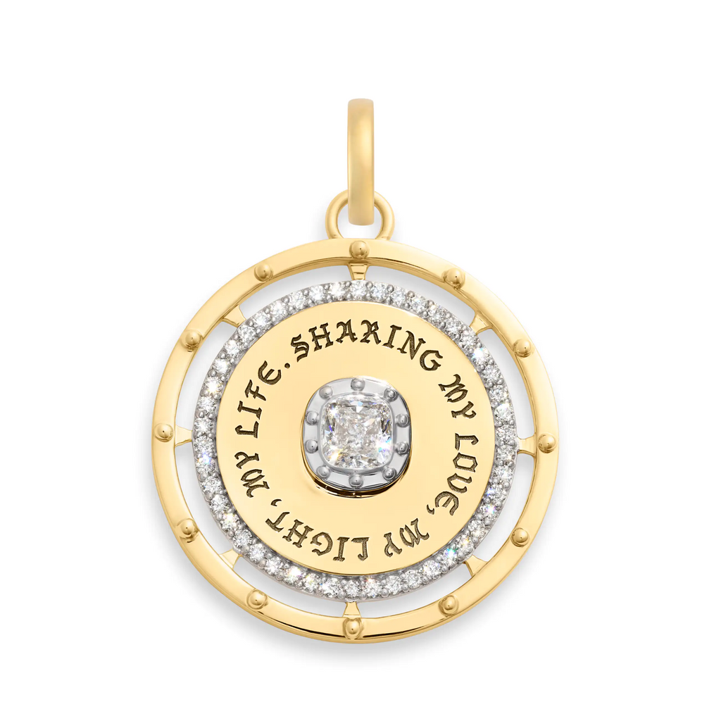 True Love | Lovestruck Commitment Large Medallion | Diamonds, 18K Yellow Gold view 1
