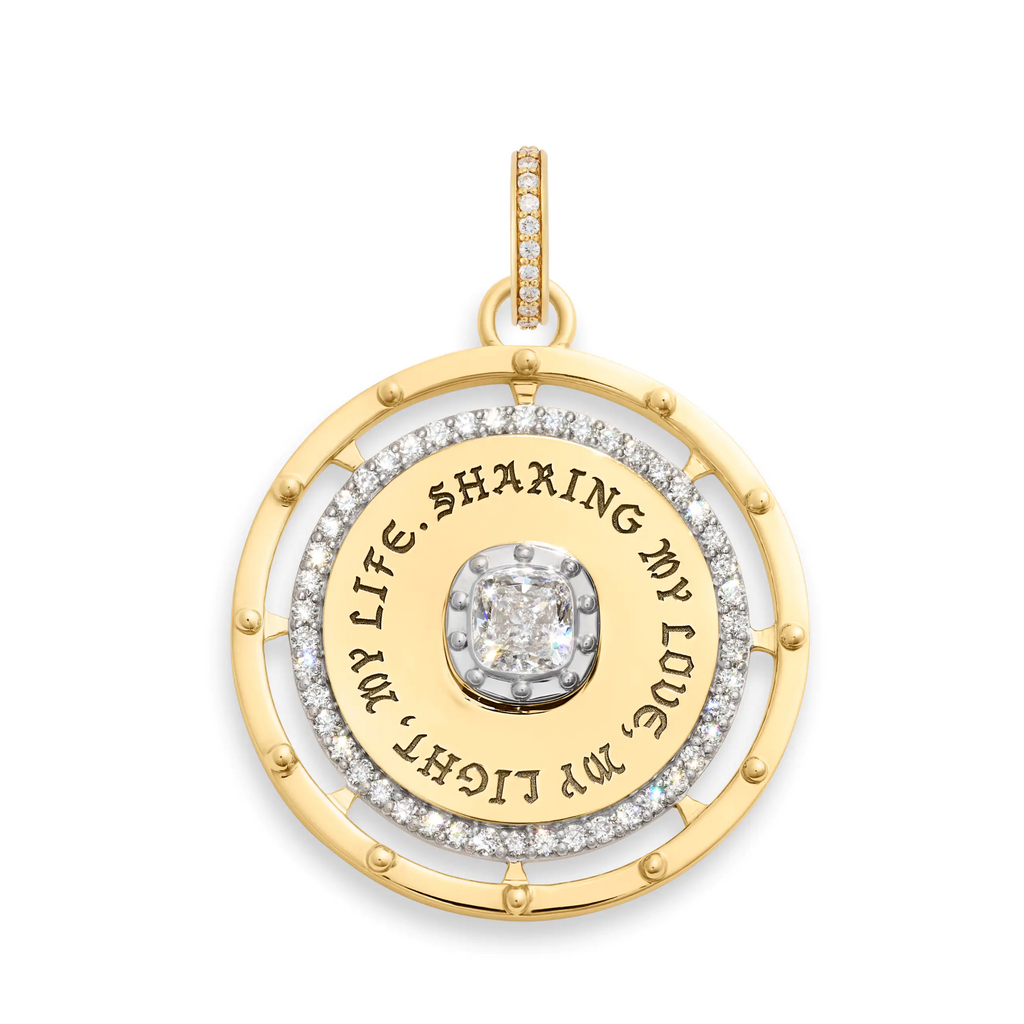 18K Yellow Gold True Love | Lovestruck Commitment Large Medallion | Diamonds, 18K Yellow Gold – FoundRae view 3