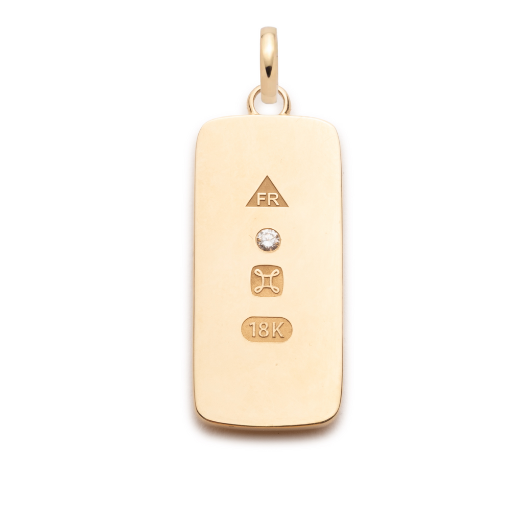 18K Yellow Gold Promise Ingot Pendant : in Yellow Gold with Diamonds and an Annex Link – FoundRae view 3