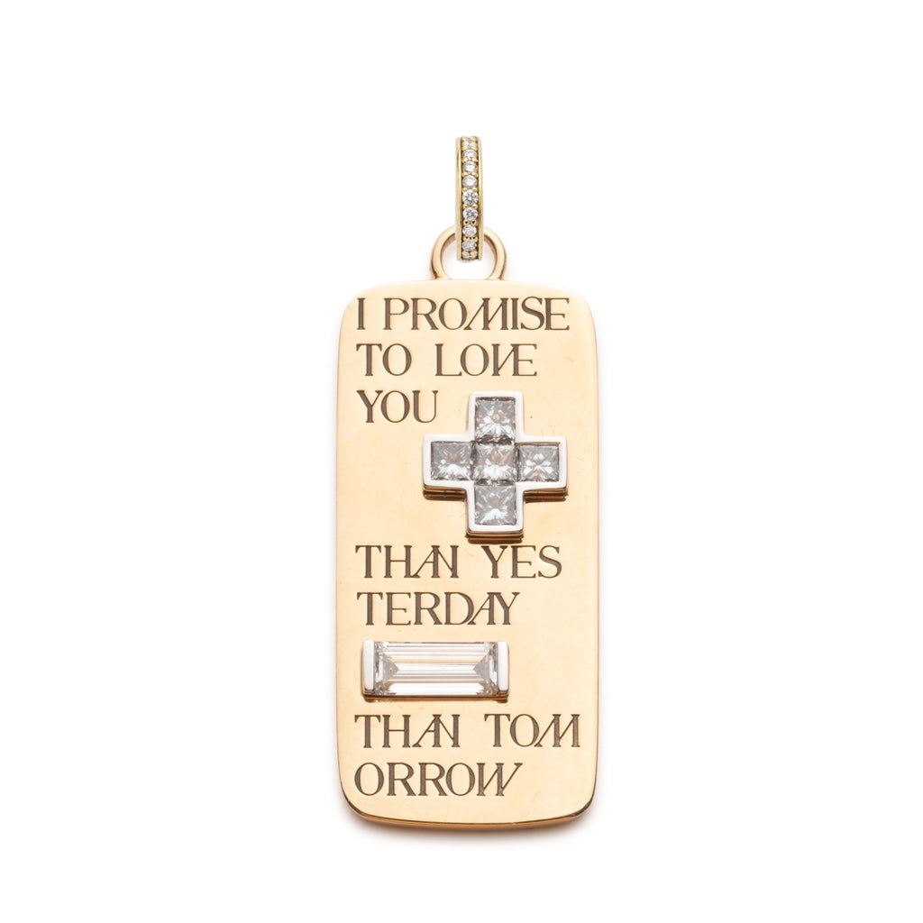 18K Yellow Gold True Love | Promise Ingot Pendant | Diamonds, Yellow Gold – FoundRae view 4