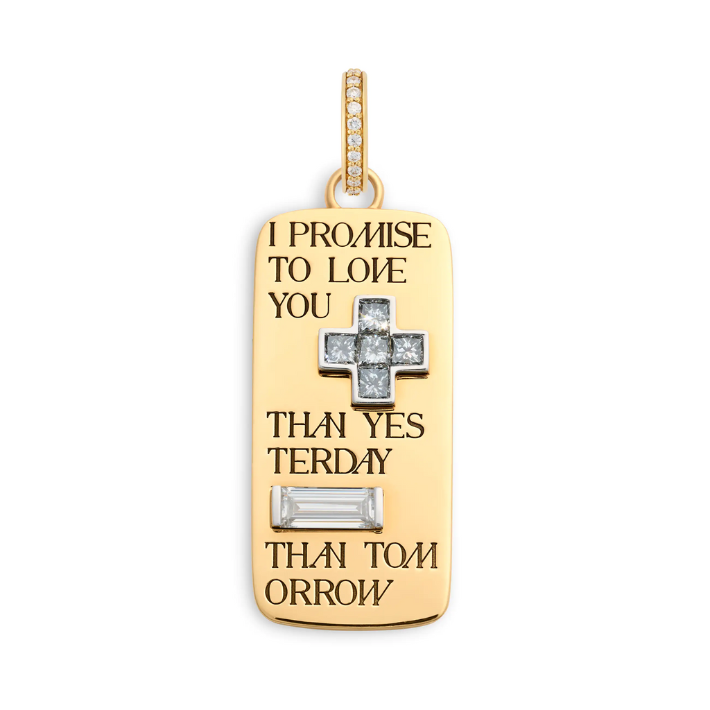 18K Yellow Gold True Love | Promise Ingot Pendant | Diamonds, 18K Yellow Gold – FoundRae view 3