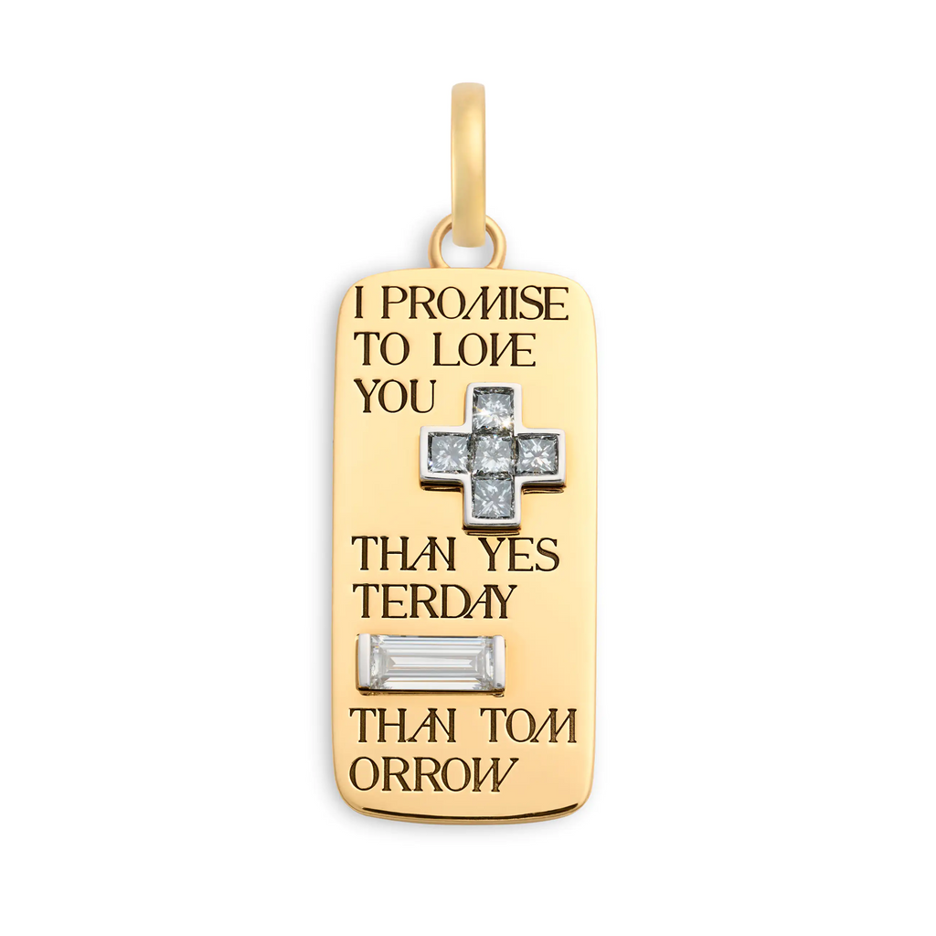 True Love | Promise Ingot Pendant | Diamonds, 18K Yellow Gold view 1