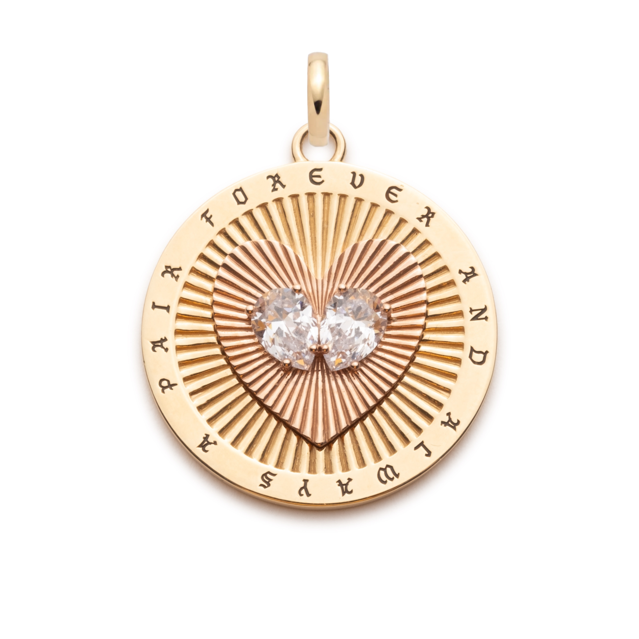 forever a pair medallion : in mixed gold with diamonds and an annex link