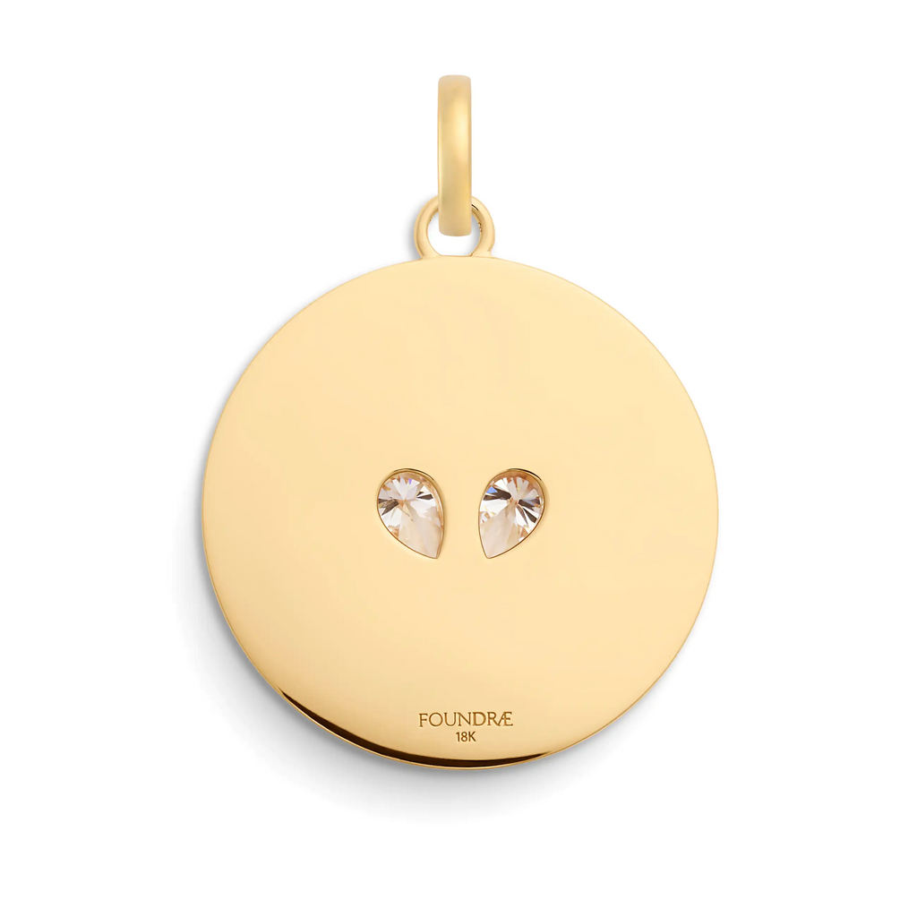 18K Yellow Gold True Love | Forever a Pair Large Medallion | Diamonds, 18K Mixed Gold – FoundRae view 4