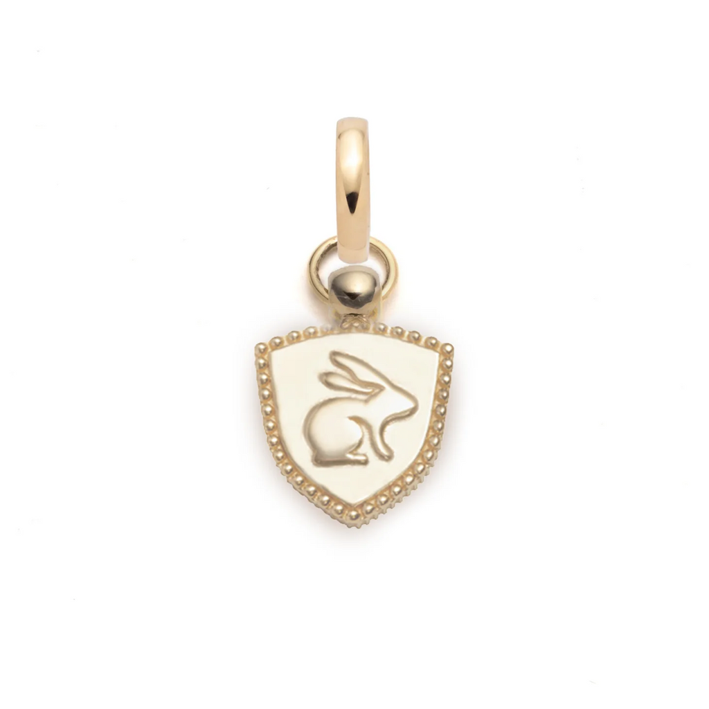 18K Yellow Gold Bunny - Love : Miniature Crest with Annex Link – FoundRae view 2