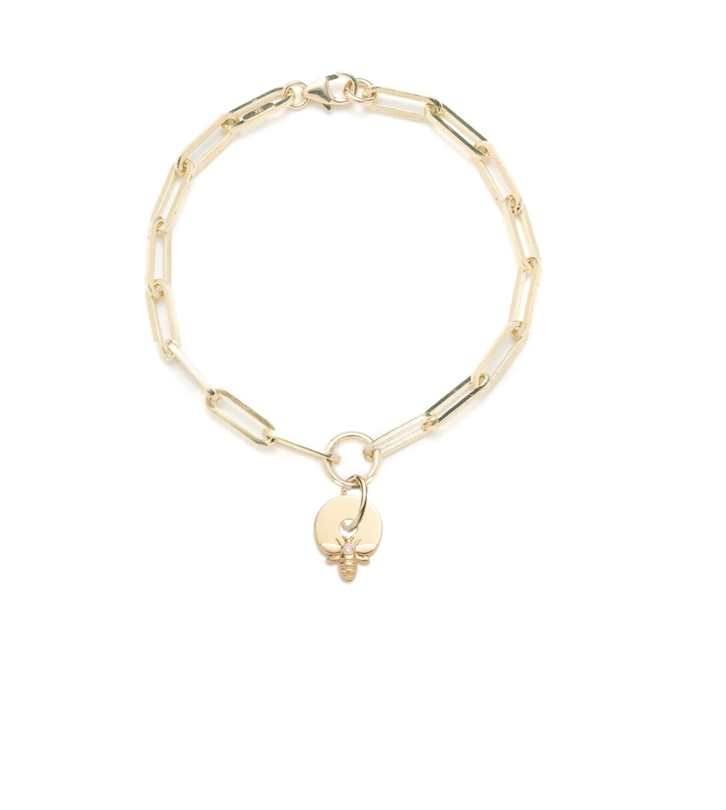 Bee - FoundRae x Every Mother Counts : Bee Disk Classic FOB Clip Chain Bracelet view 1