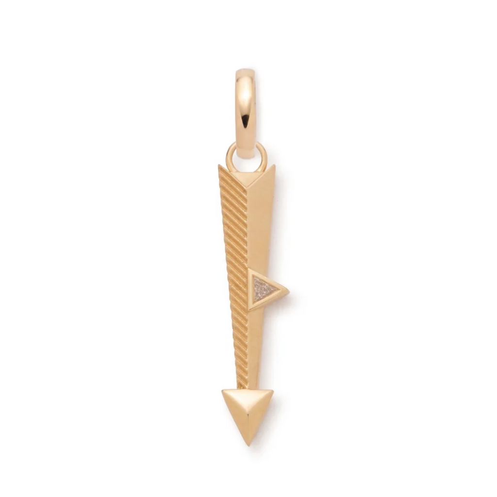 Arrow Miniature Pendant : in Yellow Gold with Diamonds and an Annex Link view 1