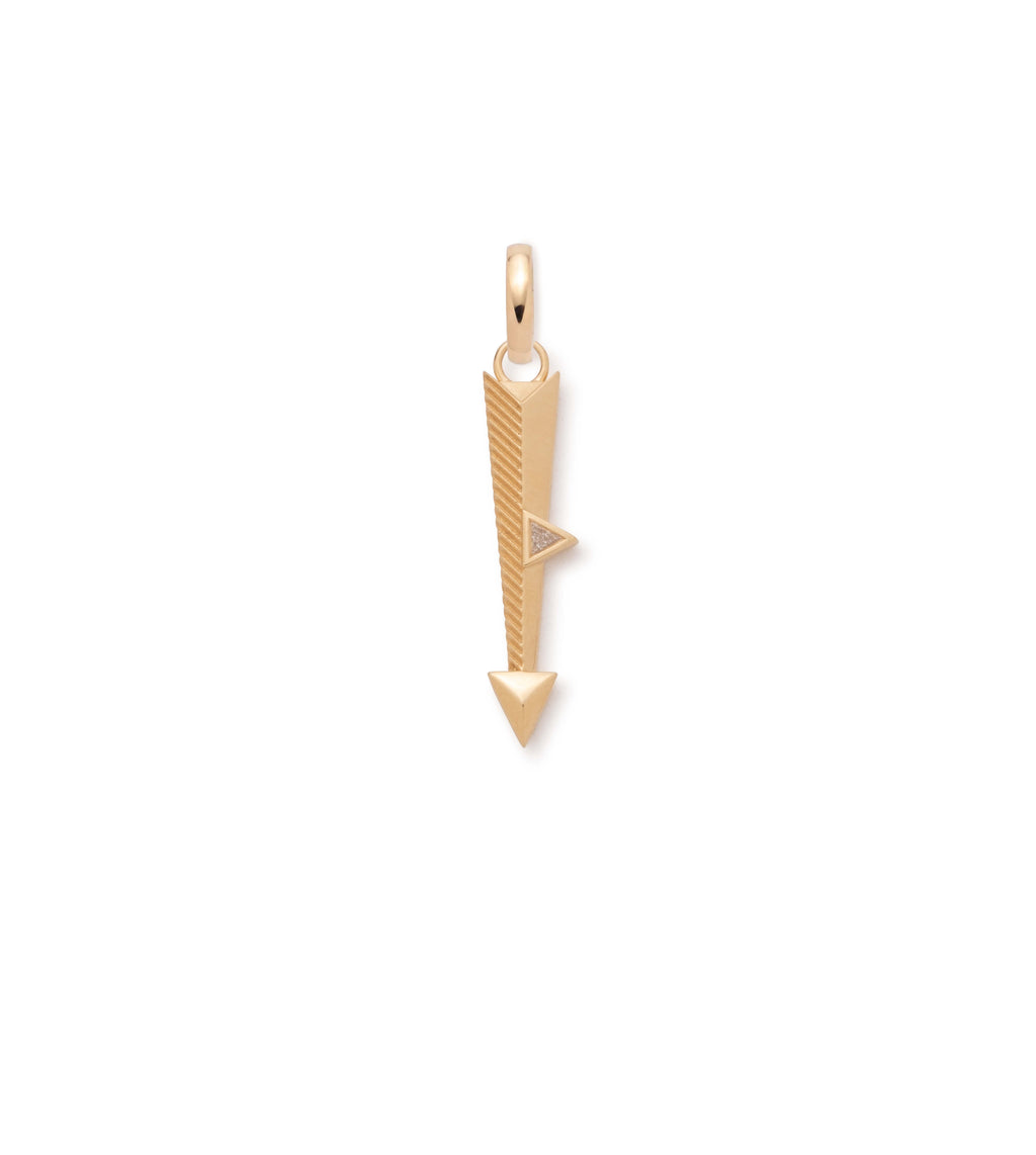 Arrow Miniature Pendant : in Yellow Gold with Diamonds and an Annex Link view 1