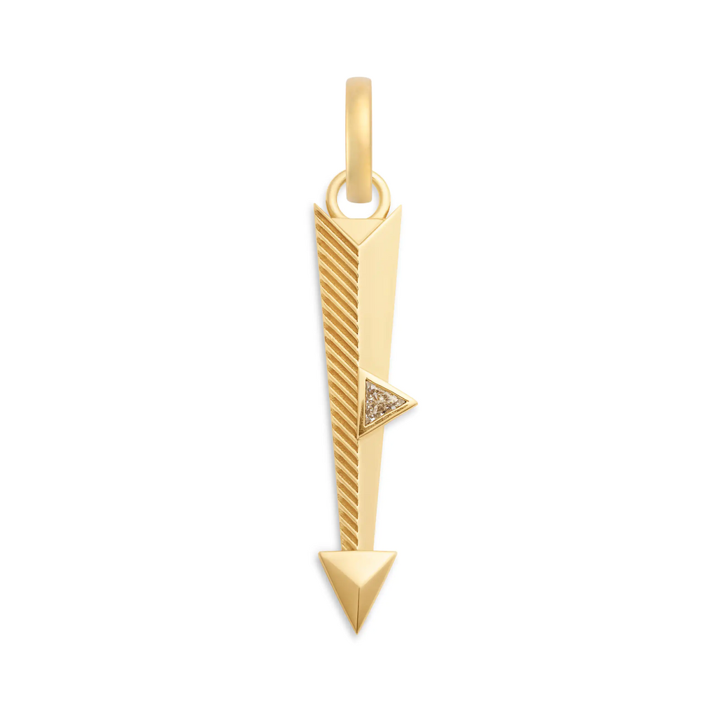 Dream | Arrow Miniature Pendant | Diamond, 18K Yellow Gold view 1
