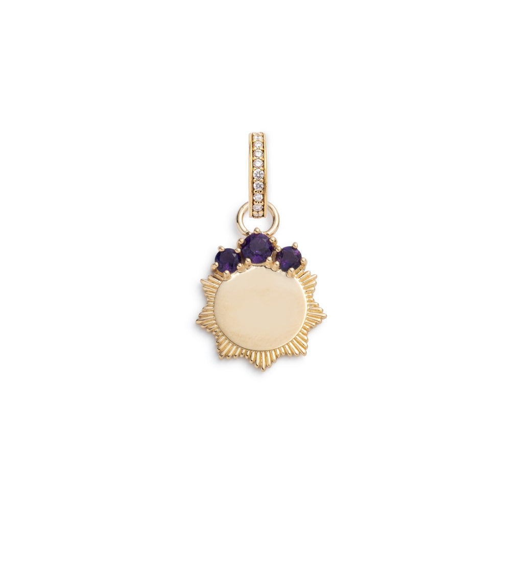 18K Yellow Gold Amethyst Engravable : Miniature Medallion with Oval Pushgate – FoundRae