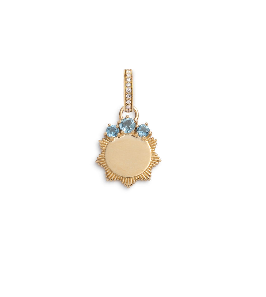 18K Yellow Gold Aquamarine Engravable : Miniature Medallion with Oval Pushgate – FoundRae