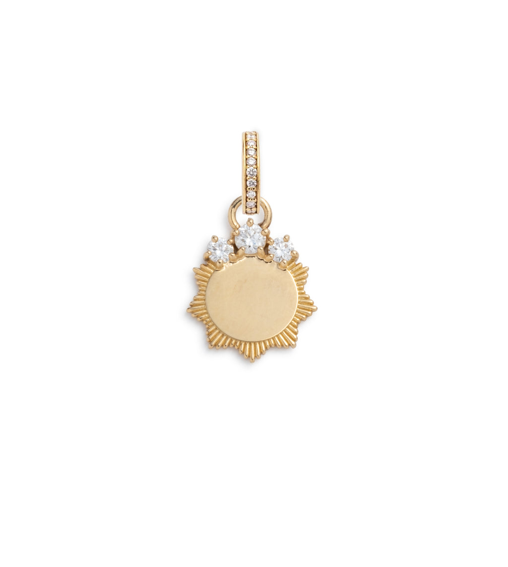 18K Yellow Gold Diamond Engravable : Miniature Medallion with Oval Pushgate – FoundRae