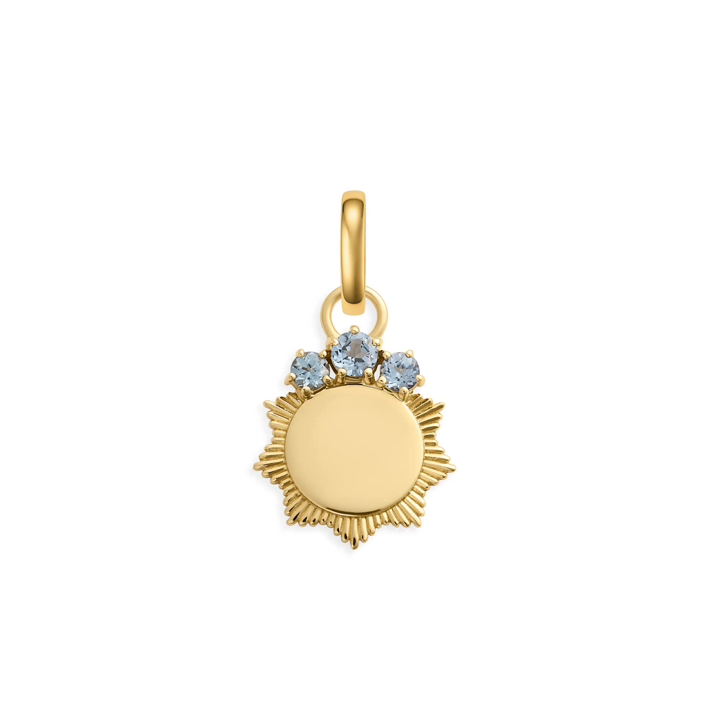 Personalized - Foundation | Engravable Miniature Medallion | Grey Spinel, 18K Yellow Gold view 1