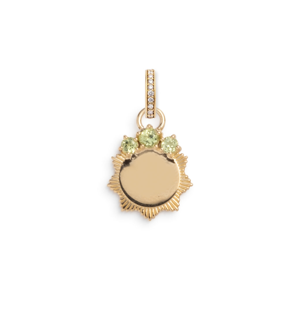 18K Yellow Gold Peridot Engravable : Miniature Medallion with Oval Pushgate – FoundRae