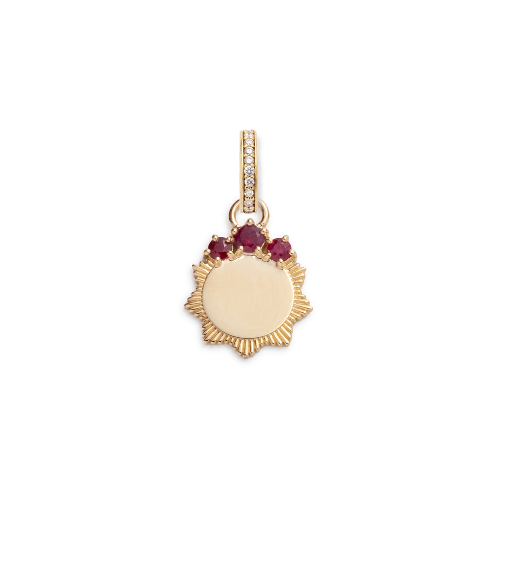 18K Yellow Gold Ruby Engravable : Miniature Medallion with Oval Pushgate – FoundRae