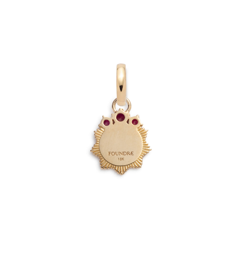 18K Yellow Gold Ruby Engravable : Miniature Medallion with Oval Pushgate – FoundRae